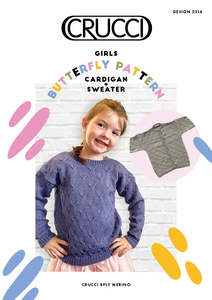 Crucci Knitting Pattern 2314 Butterfly Sweater & Cardigan