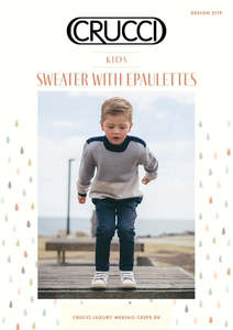 Children: Crucci Knitting Pattern 2119 Kids Sweater With Epaulettes