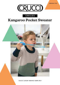 Children: Crucci Knitting Pattern 2110 Child's Kangaroo Pocket Sweater
