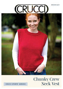 Patterns: Crucci Knitting Pattern 2415 Chunky Crew Neck Vest