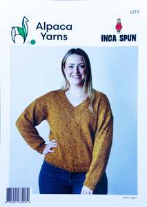 Alpaca Yarns Inca Spun Worsted 1223 Womens V Neck Vest Sweater