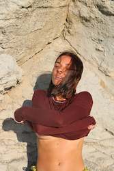 Loungewear Collection: Faro Fluted Top - Auburn