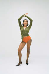 Loungewear Collection: Belém Merino Wrap Top - Olive