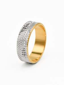 Rings 1: 22ct Gold Two Tone Band Ring