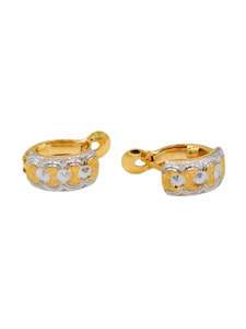 Spring Bali Earrings: 22ct Gold Two Tone Spring Bali