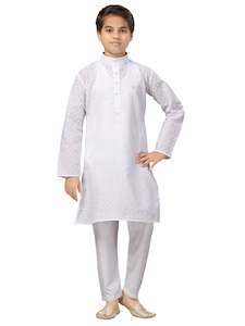 Boys Kurta Payjama: Boys Resham Embroidered Kurta Payjama