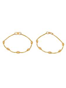 22ct Gold Bracelets Baby: 22ct Gold Ball Pair Baby Bracelet