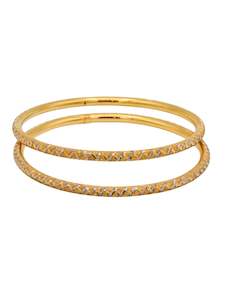 Women Gold Jewellery: 22ct Gold Two Tone Pair Bangle