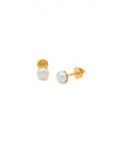 22ct Gold Studs Baby: 22ct Gold Pearl Stud Earrings