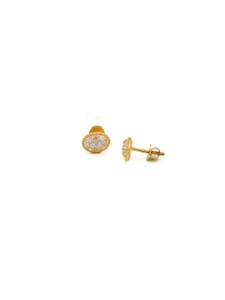 22ct Gold Studs Baby: 22ct Gold CZ Stud Earrings