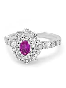 18ct Gold Ring Women: 18ct White Gold 0.66ct Diamond Ring