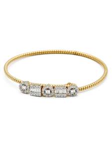 18ct Gold Diamond 1 Piece Ladies Bangle 0.96 ct