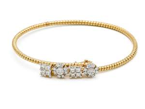 18ct Gold Diamond 1 Piece Ladies Bangle 0.90 ct