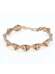 18ct Rose Gold Two Tone 1 Piece Bangle