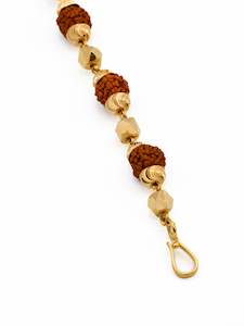 22ct Gold Bracelets Mens: 22ct Gold Rudraksh Mens Bracelet