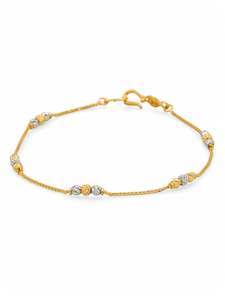 Bracelets: 22ct Gold Two Tone Ball Bracelet