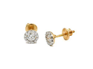 Diamond: 18ct Gold 0.77ct Diamond Stud Earrings