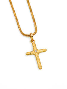 Pendants: 22ct Gold CZ Cross Pendant