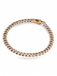 18ct Rose Gold Two Tone Curb Bracelet