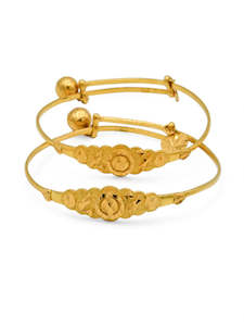 22ct Gold Adjustable Pair Baby Bangle
