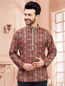 Mens: Mens Silk Printed Kurta