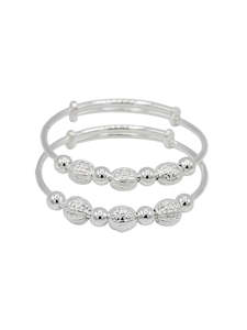 Silver Baby Bangle: Silver Adjustable Pair Baby Bangle