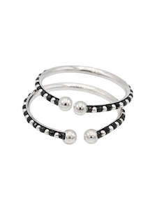 Silver Crystal Pair Baby Bangle