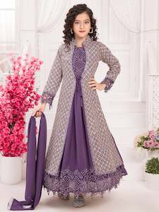 Girls Churidar Suit: Ishani Flair Suit With Jacket