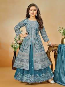 Girls Lahenga Choli Suit: Ritika Long Top Lehenga