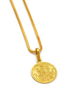 Pendants: 22ct Gold Laxmi Coin Pendant