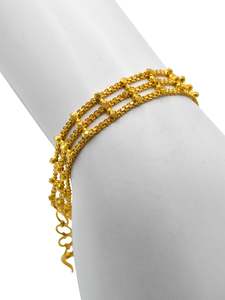 Bracelets: 22ct Gold 3 Row Ladies Bracelet