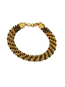 22ct Gold Black Beads Ladies Bracelet