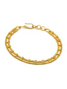 22ct Gold 2 Row Ladies Bracelet