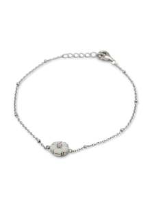 Silver Items: 925 Sterling Silver CZ Flower Ladies Bracelet