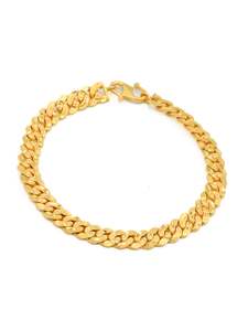 22ct Gold Curb Mens Bracelet