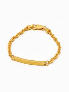 22ct Gold Bracelets Baby: 22ct Gold Hollow Rope Baby Bracelet