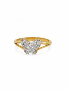 22ct Gold Rings Baby: 22ct Gold CZ Butterfly Baby Ring