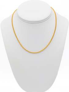 22ct Gold Hollow Fox Tail Chain - 40 cm