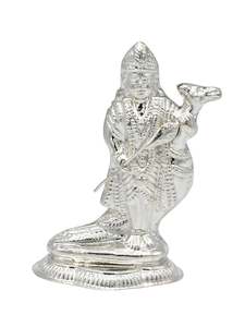 Pooja Gift Items: Silver Kartikeyji Murti