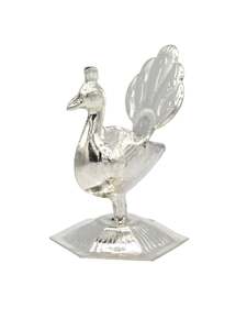 Pooja Gift Items: Silver Peacock