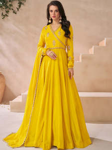 Gowns: Neema Long Gown With Dupatta