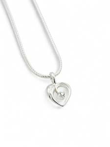Women Silver: 925 Sterling Silver CZ Heart Pendant