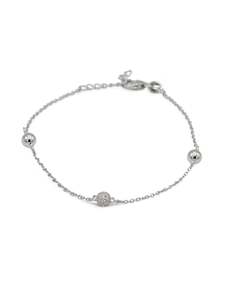 Women Silver: 925 Sterling Silver CZ Ball Ladies Bracelet
