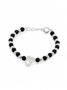 Baby Silver: Sterling Silver Black Beads Baby Bracelet