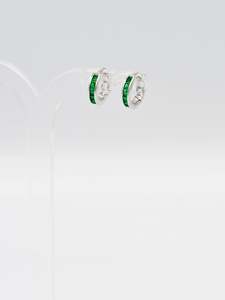 Baby Silver: Sterling Silver Green CZ Bali