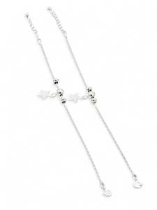 Silver Pair Girls Anklets
