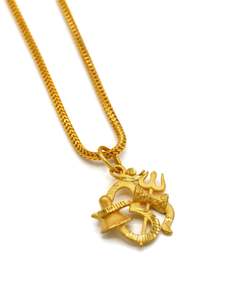 Under 1000: 22ct Gold Om Trishul Shivling Pendant