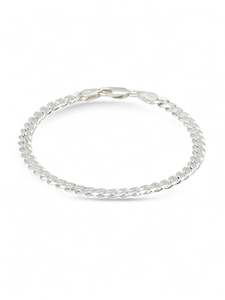 Silver Curb Mens Bracelet