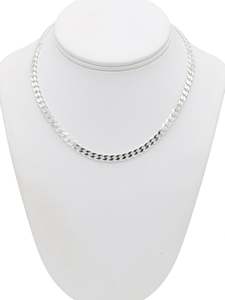 Men Silver Chains: Silver Curb Chain