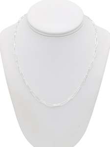 Men Silver Chains: Silver Paper Clip Chain